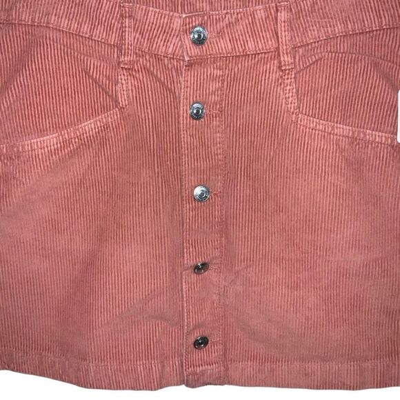 NWT Free People Ray Cord Corduroy Button Down Cotton Mini Skirt Size 12 Myrrh - Picture 5 of 9